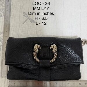 Bulgari Black Leather Annika Clutch Bag